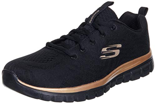 Skechers Damen Graceful Get Connected Sneaker Schwarz Rose