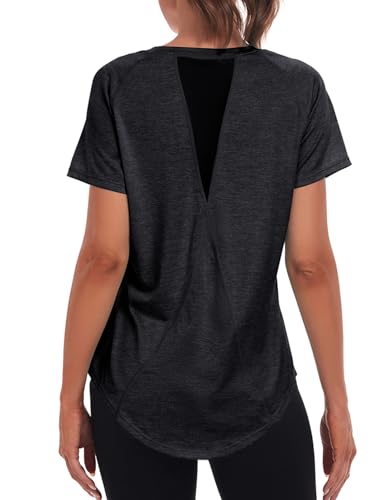 Jlowesun Sportshirt Damen Kurzarm Leichtes Atmungsaktiv Funktions Back