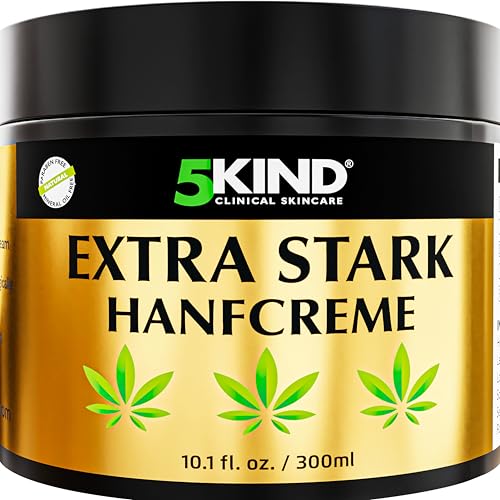 5kind Extra Starke Hanfcreme 300ml Hochkonzentriertes Hanf L